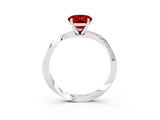 White gold Oval Cut Ruby Engagement Ring with Side Stone Accents and Four-Prong Setting_39