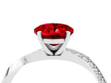 White gold Oval Cut Ruby Engagement Ring with Side Stone Accents and Four-Prong Setting_40