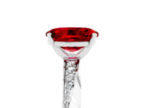 White gold Oval Cut Ruby Engagement Ring with Side Stone Accents and Four-Prong Setting_41