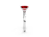 White gold Oval Cut Ruby Engagement Ring with Side Stone Accents and Four-Prong Setting_98
