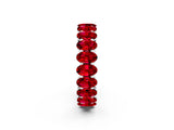 White gold Oval Cut Ruby Eternity Band with Shared Prong Setting_2
