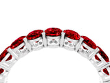 White gold Oval Cut Ruby Eternity Band with Shared Prong Setting_4