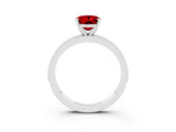 White gold Oval Cut Ruby Milgrain Pavé Engagement Ring with Four-Prong Setting_15