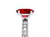 White gold Oval Cut Ruby Milgrain Pavé Engagement Ring with Four-Prong Setting_17