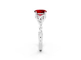 White gold Oval Cut Ruby Solitaire Engagement Ring with Celtic Knot Band and Four-Prong Setting_2