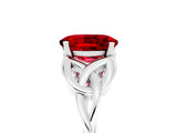 White gold Oval Cut Ruby Solitaire Engagement Ring with Celtic Knot Band and Four-Prong Setting_5