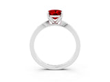 White gold Oval Cut Ruby Solitaire Engagement Ring with Classic Band and Four-Prong Setting_27