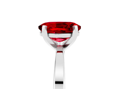 White gold Oval Cut Ruby Solitaire Engagement Ring with Classic Band and Four-Prong Setting_29
