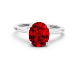 White gold Oval Cut Ruby Solitaire Engagement Ring with Classic Band and Four-Prong Setting_48