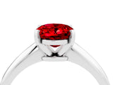 White gold Oval Cut Ruby Solitaire Engagement Ring with Classic Band and Four-Prong Setting_52