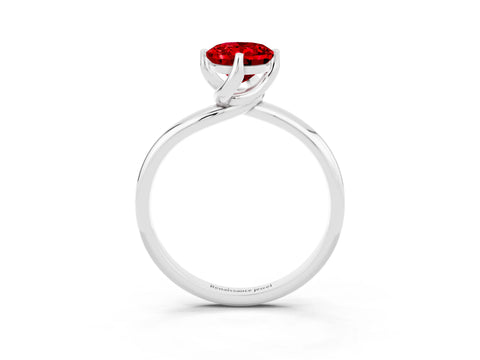 White gold Oval Cut Ruby Solitaire Engagement Ring with Four-Prong Setting and Classic Band_15