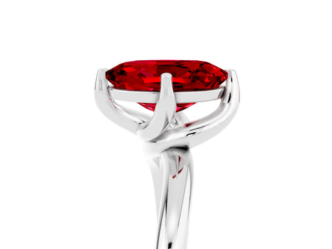 White gold Oval Cut Ruby Solitaire Engagement Ring with Four-Prong Setting and Classic Band_17