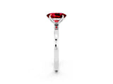 White gold Oval Cut Ruby Solitaire Ring with Thin Band and Prong Setting_14