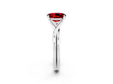 White gold Oval Cut Ruby Solitaire Twist Band Prong Setting Ring_60