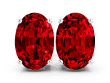 10K White Gold 0.75 Carat Oval Ruby Stud Earrings