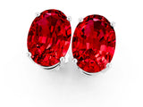 10K White Gold 0.75 Carat Oval Ruby Stud Earrings