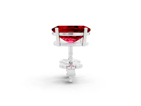 White gold Oval Cut Ruby Stud Earrings_32