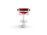 10K White Gold 0.75 Carat Oval Ruby Stud Earrings