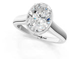White gold Oval Cut Solitaire Diamond Engagement Ring with Four-Prong Setting and Tapered Band_87
