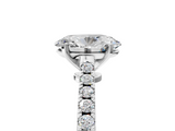 White gold Oval Cut Solitaire Diamond Engagement Ring with Pave Band and Four-Prong Setting_197