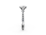 White gold Oval Cut Solitaire Diamond Engagement Ring with Pave Band and Four-Prong Setting_200