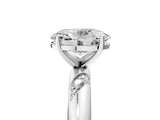 White gold Oval Cut Solitaire Diamond Engagement Ring with Twisted Pave Band and Four-Prong Setting_12
