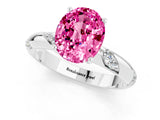 White gold Oval Cut Solitaire Diamond Engagement Ring with Twisted Pave Band and Four-Prong Setting_1