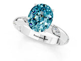 White gold Oval Cut Solitaire Diamond Engagement Ring with Twisted Pave Band and Four-Prong Setting_1