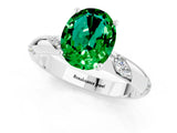 White gold Oval Cut Solitaire Diamond Engagement Ring with Twisted Pave Band and Four-Prong Setting_1