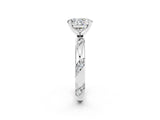 White gold Oval Cut Solitaire Diamond Engagement Ring with Twisted Pave Band and Four-Prong Setting_2