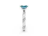 White gold Oval Cut Solitaire Diamond Engagement Ring with Twisted Pave Band and Four-Prong Setting_2