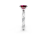 White gold Oval Cut Solitaire Diamond Engagement Ring with Twisted Pave Band and Four-Prong Setting_2