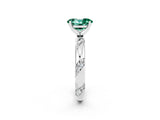White gold Oval Cut Solitaire Diamond Engagement Ring with Twisted Pave Band and Four-Prong Setting_2