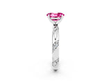 White gold Oval Cut Solitaire Diamond Engagement Ring with Twisted Pave Band and Four-Prong Setting_2