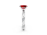 White gold Oval Cut Solitaire Diamond Engagement Ring with Twisted Pave Band and Four-Prong Setting_2