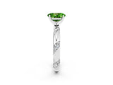White gold Oval Cut Solitaire Diamond Engagement Ring with Twisted Pave Band and Four-Prong Setting_2