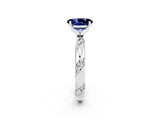 White gold Oval Cut Solitaire Diamond Engagement Ring with Twisted Pave Band and Four-Prong Setting_2