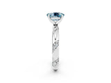 White gold Oval Cut Solitaire Diamond Engagement Ring with Twisted Pave Band and Four-Prong Setting_2