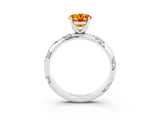 White gold Oval Cut Solitaire Diamond Engagement Ring with Twisted Pave Band and Four-Prong Setting_3