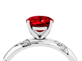 White gold Oval Cut Solitaire Diamond Engagement Ring with Twisted Pave Band and Four-Prong Setting_4