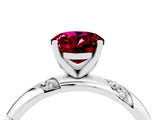 White gold Oval Cut Solitaire Diamond Engagement Ring with Twisted Pave Band and Four-Prong Setting_4