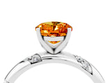 White gold Oval Cut Solitaire Diamond Engagement Ring with Twisted Pave Band and Four-Prong Setting_4
