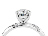 White gold Oval Cut Solitaire Diamond Engagement Ring with Twisted Pave Band and Four-Prong Setting_4