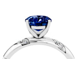 White gold Oval Cut Solitaire Diamond Engagement Ring with Twisted Pave Band and Four-Prong Setting_4