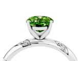 White gold Oval Cut Solitaire Diamond Engagement Ring with Twisted Pave Band and Four-Prong Setting_4
