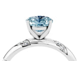 White gold Oval Cut Solitaire Diamond Engagement Ring with Twisted Pave Band and Four-Prong Setting_4