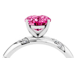 White gold Oval Cut Solitaire Diamond Engagement Ring with Twisted Pave Band and Four-Prong Setting_4