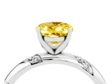 White gold Oval Cut Solitaire Diamond Engagement Ring with Twisted Pave Band and Four-Prong Setting_4