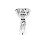 White gold Oval Cut Solitaire Diamond Engagement Ring with Twisted Pave Band and Four-Prong Setting_5