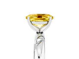 White gold Oval Cut Solitaire Diamond Engagement Ring with Twisted Pave Band and Four-Prong Setting_5